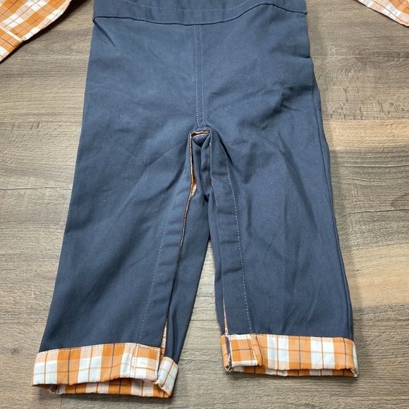 Tommy Bahama Baby Overalls and Orange Plaid Long Sleeve Shirt New Without Tags - Picture 4 of 12
